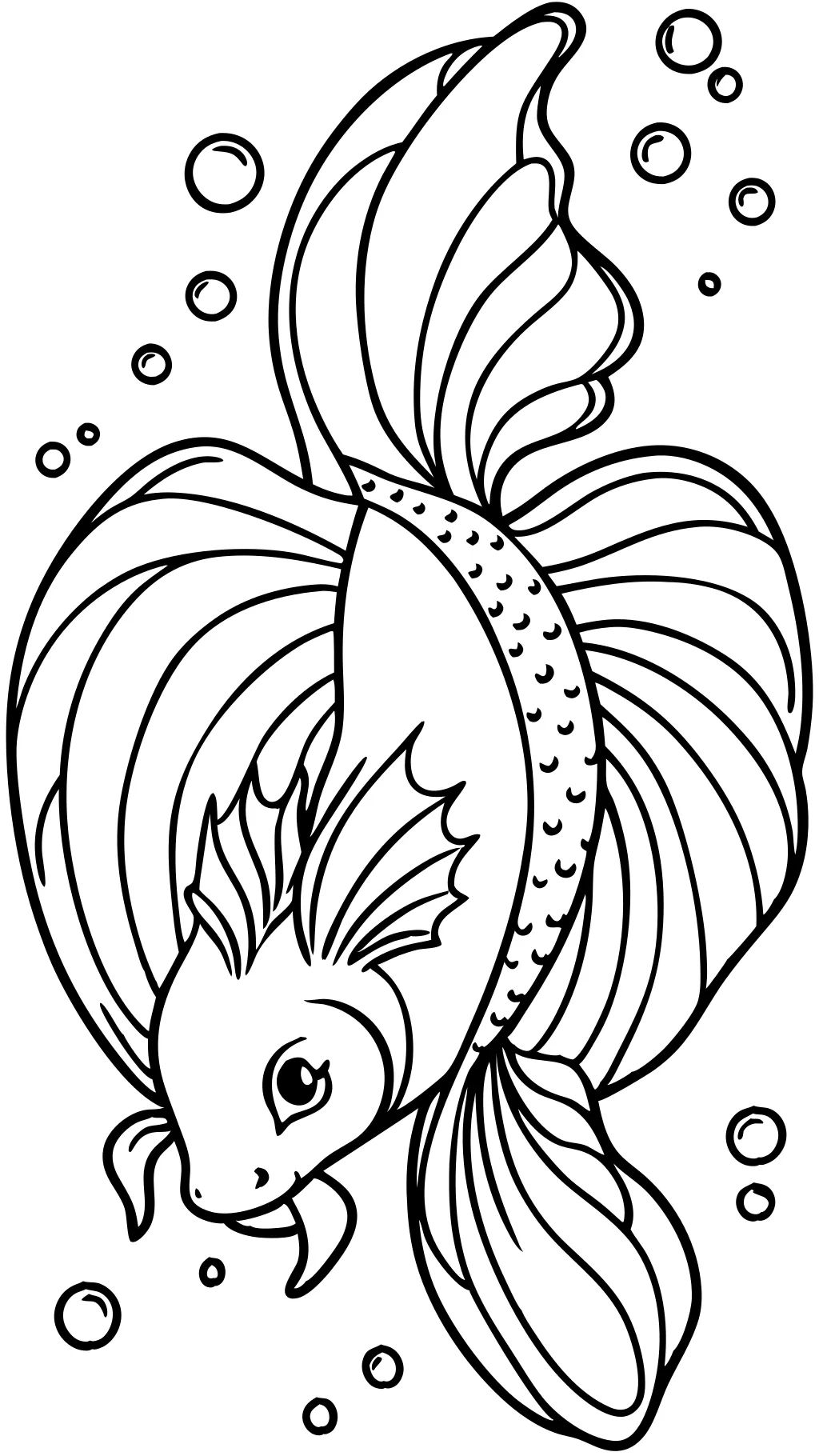 coloriages de poisson betta